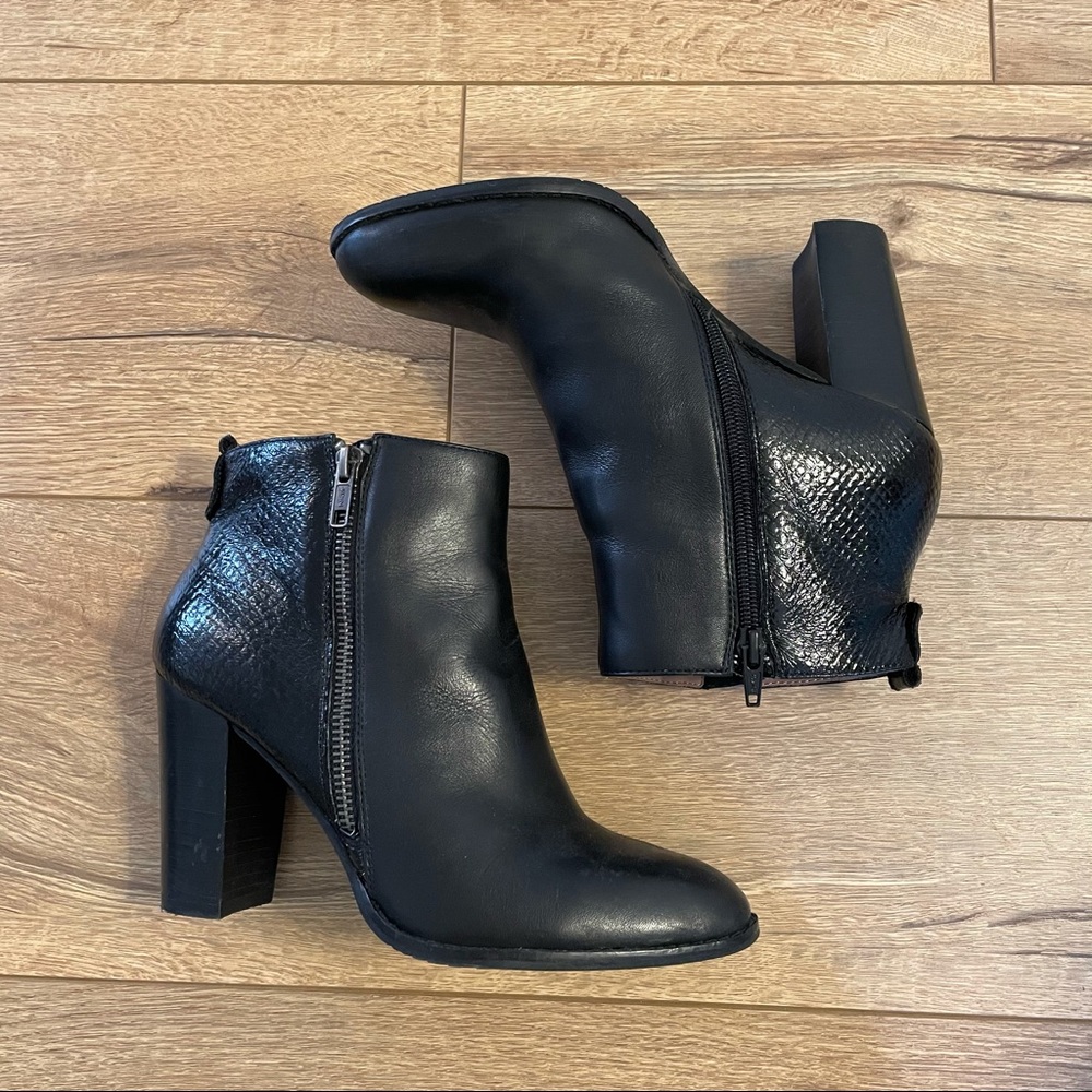 Nicole Black Leather Booties